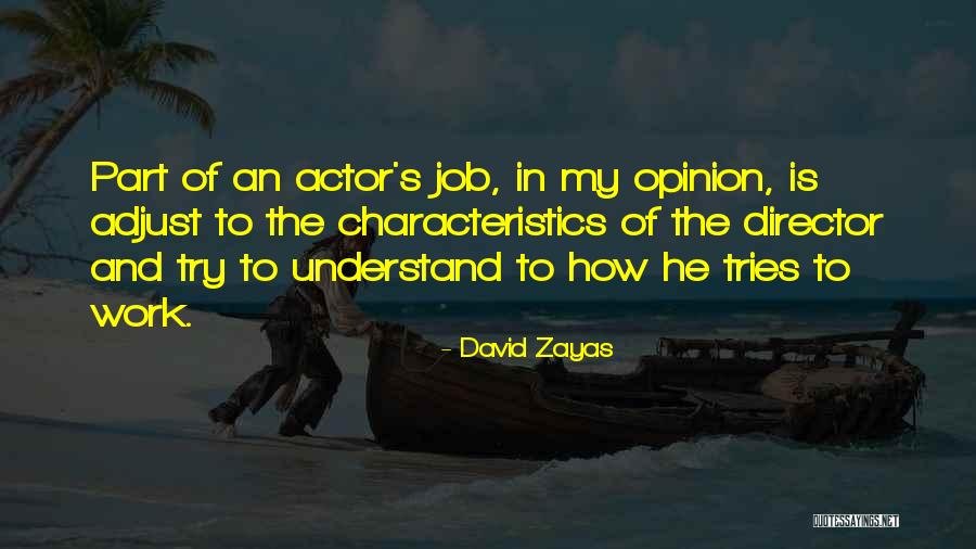 My Characteristics Quotes By David Zayas