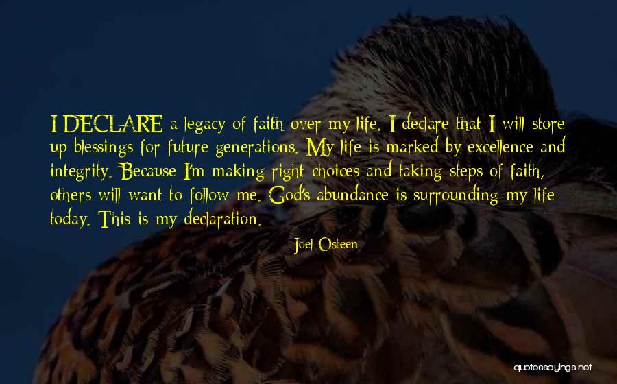 My Declaration Quotes By Joel Osteen