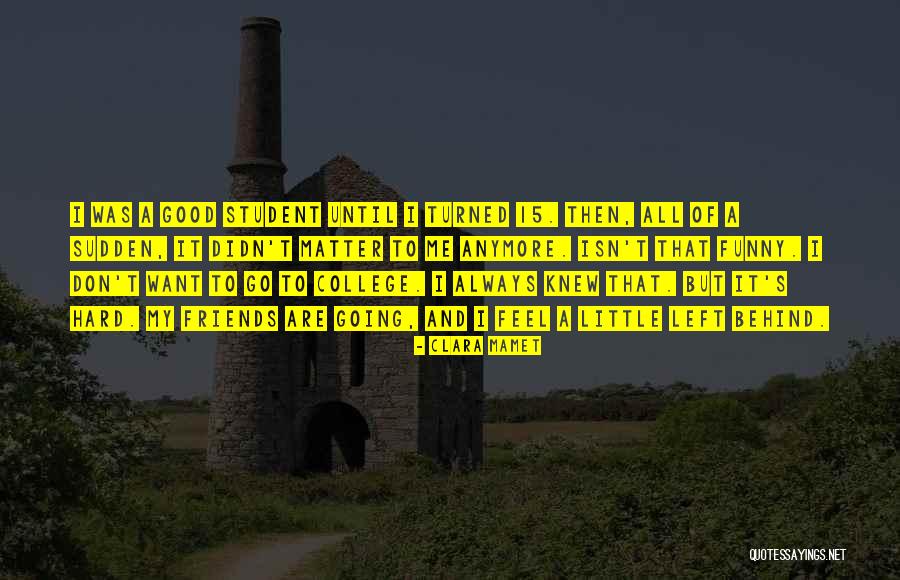 My Friends Left Me Quotes By Clara Mamet My Friends Left Me Quotes By Clara Mamet