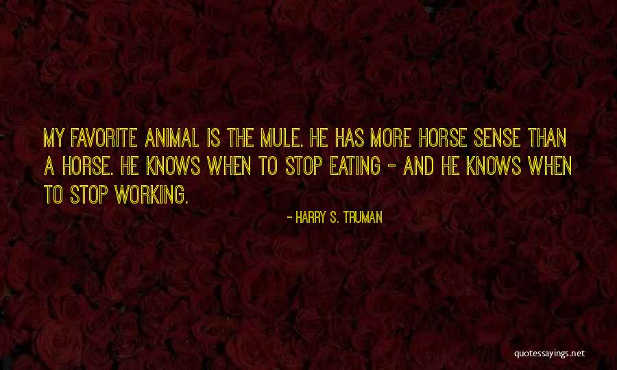 My Horse Quotes By Harry S. Truman