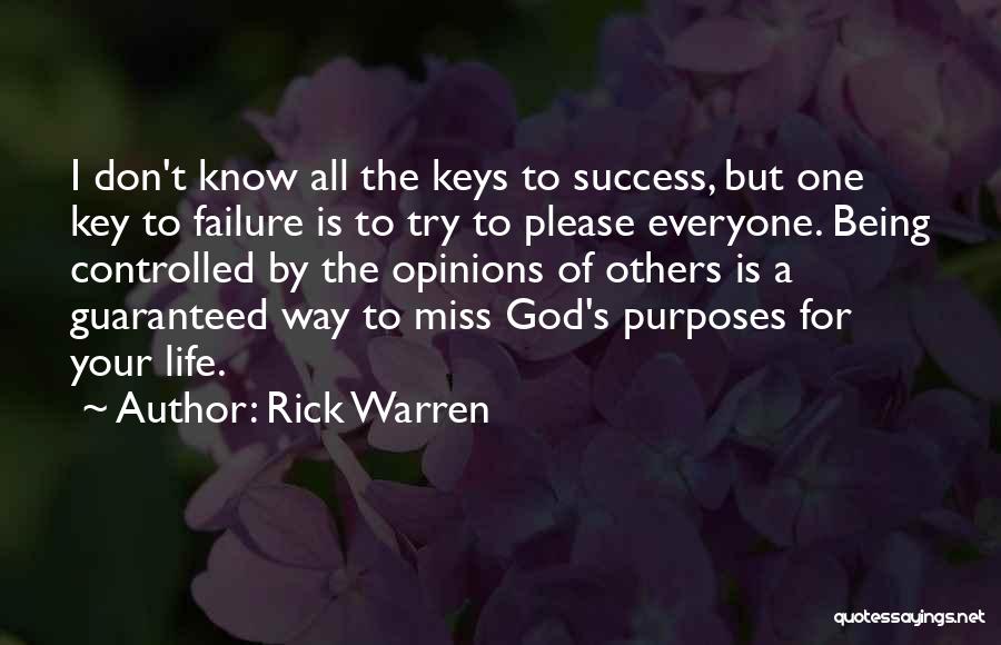 My Key To Success Quotes By Rick Warren
