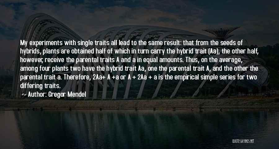 My Other Half Quotes By Gregor Mendel