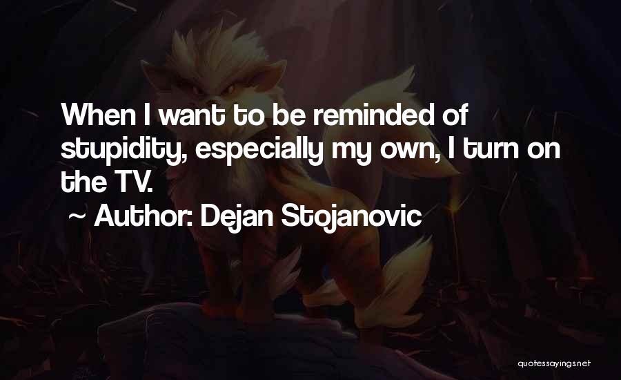 My Own Stupidity Quotes By Dejan Stojanovic