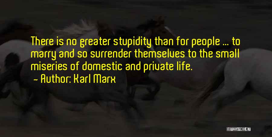 My Own Stupidity Quotes By Karl Marx