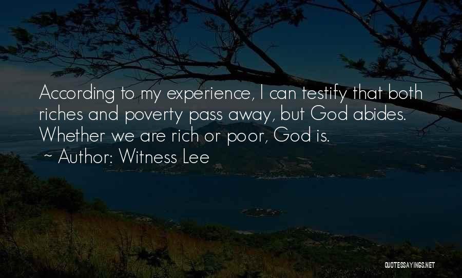 My Riches Quotes By Witness Lee