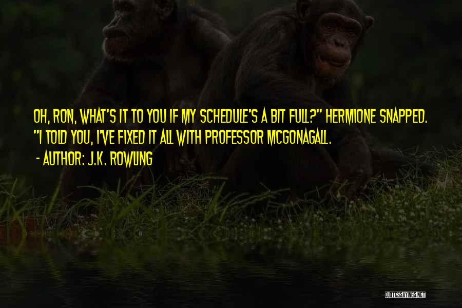 My Schedule Quotes By J.K. Rowling