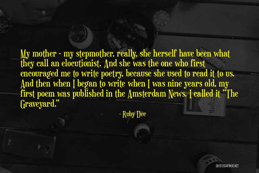 My Stepmother Quotes By Ruby Dee My Stepmother Quotes By Ruby Dee