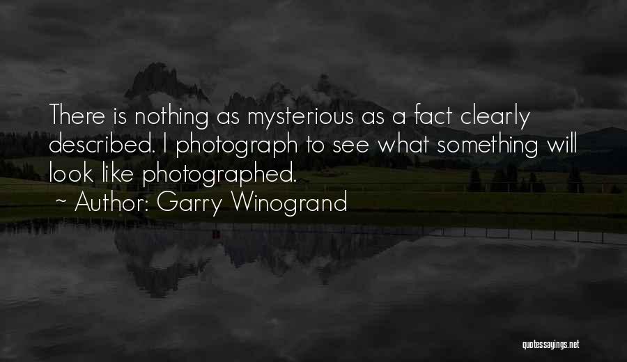 Mysterious Quotes By Garry Winogrand