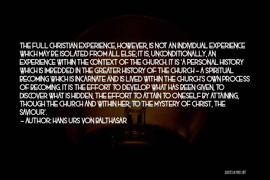 Mystery Of Christ Quotes By Hans Urs Von Balthasar