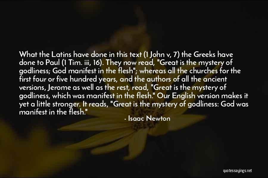 Mystery Of God Quotes By Isaac Newton