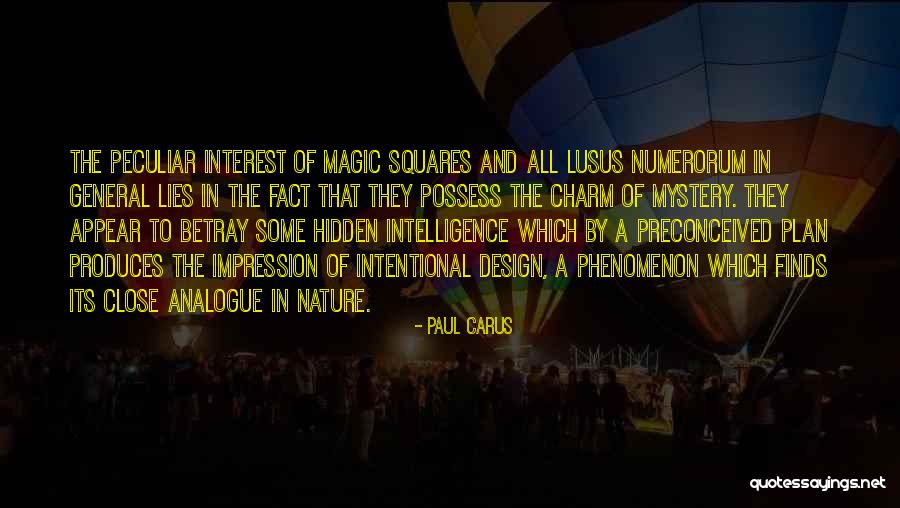 Mystery Of Nature Quotes By Paul Carus