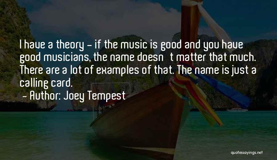 Name Card Quotes By Joey Tempest