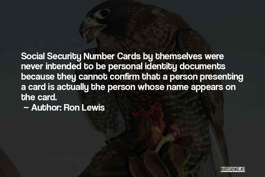 Name Card Quotes By Ron Lewis