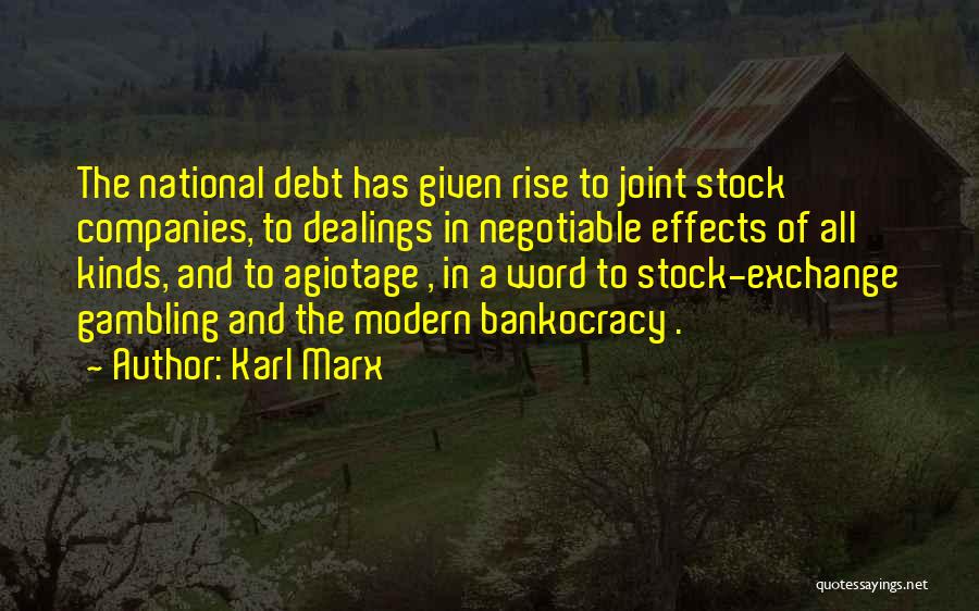 National Debt Quotes By Karl Marx