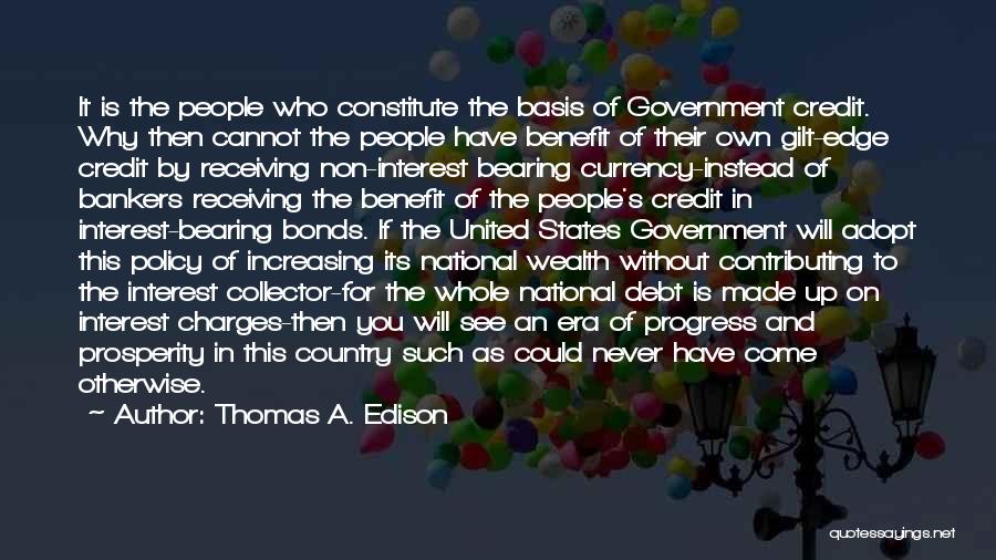 National Debt Quotes By Thomas A. Edison