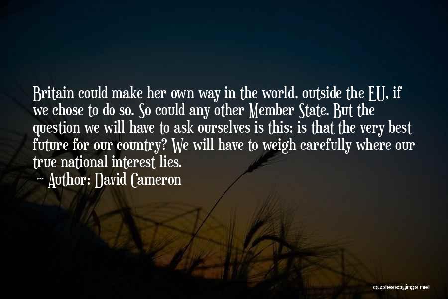 National Interest Quotes By David Cameron