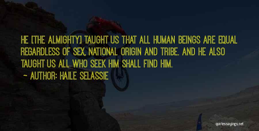 National Origin Quotes By Haile Selassie