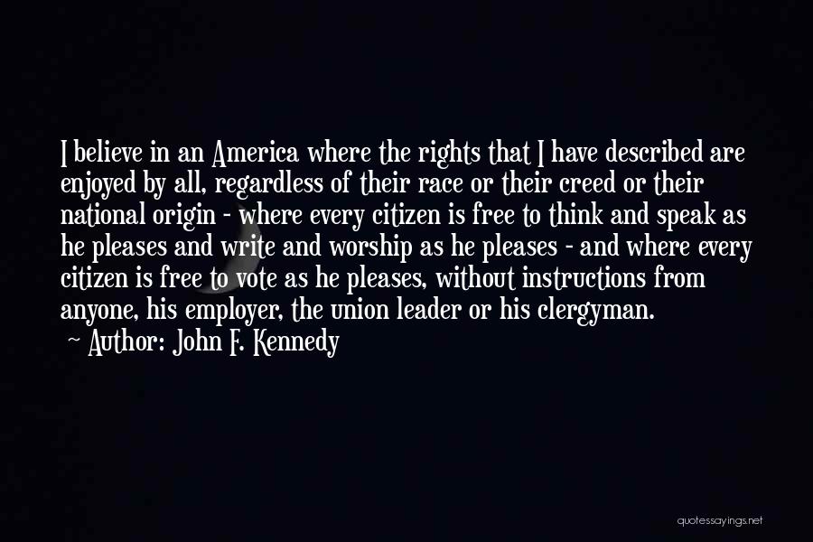 National Origin Quotes By John F. Kennedy