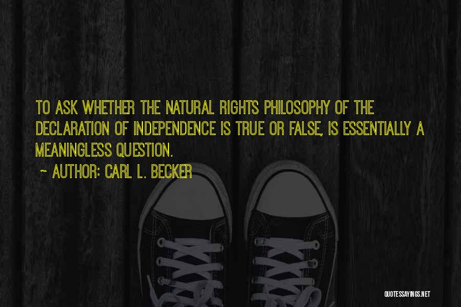 Natural Rights In The Declaration Of Independence Quotes By Carl L. Becker