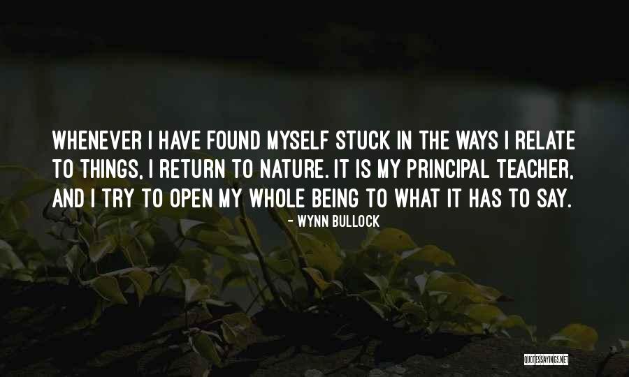 Nature Being A Teacher Quotes By Wynn Bullock Nature Being A Teacher Quotes By Wynn Bullock