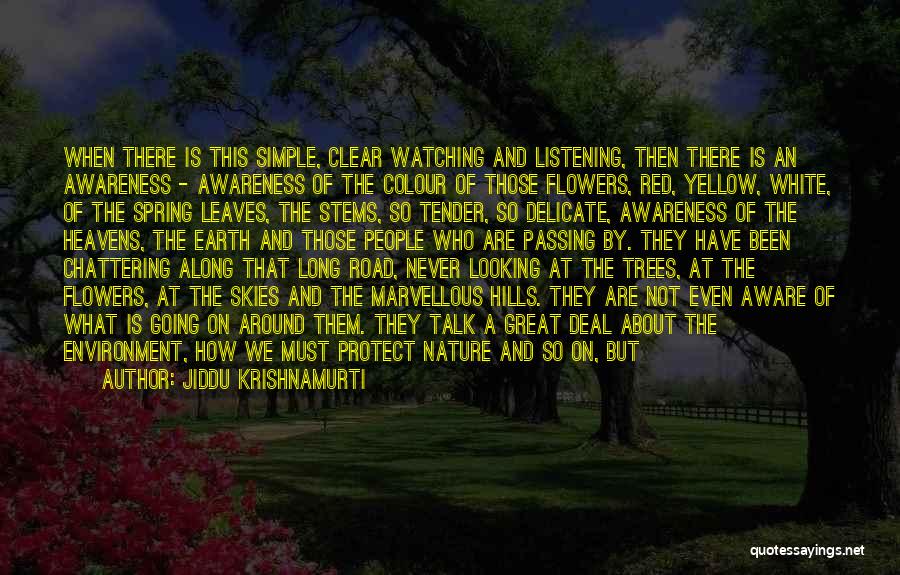 Nature Flowers Beauty Quotes By Jiddu Krishnamurti