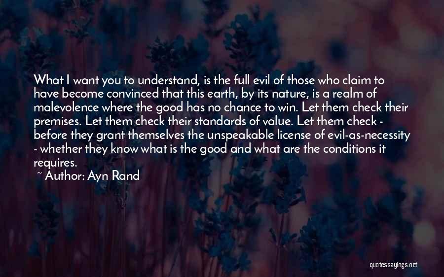 Nature Of Good And Evil Quotes By Ayn Rand
