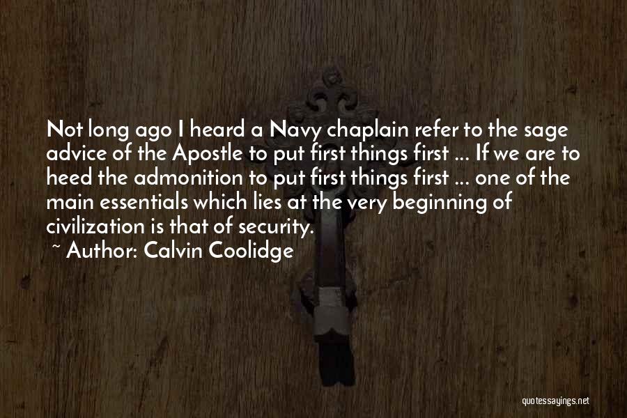 Navy Chaplain Quotes By Calvin Coolidge