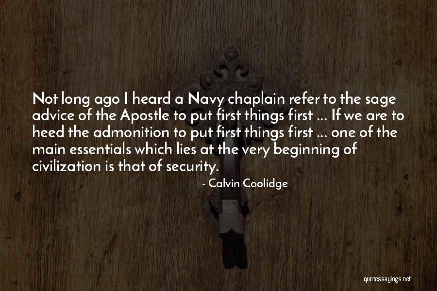 Navy Chaplain Quotes By Calvin Coolidge