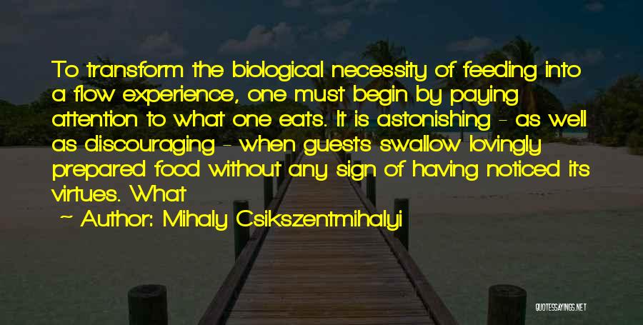 Necessity Of Food Quotes By Mihaly Csikszentmihalyi