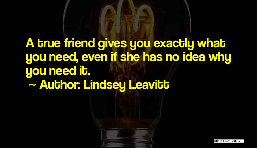 Need A True Friend Quotes By Lindsey Leavitt