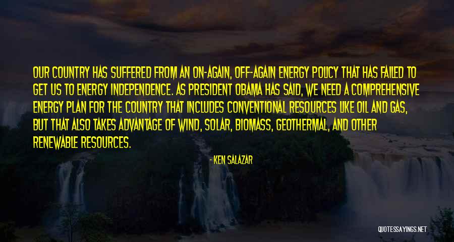 Need For Renewable Energy Quotes By Ken Salazar