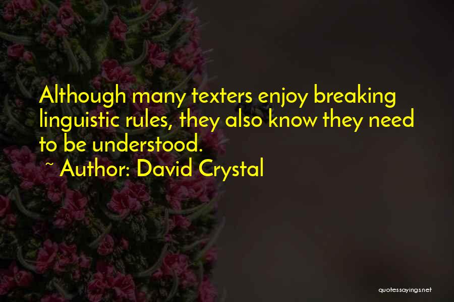 Need To Be Understood Quotes By David Crystal