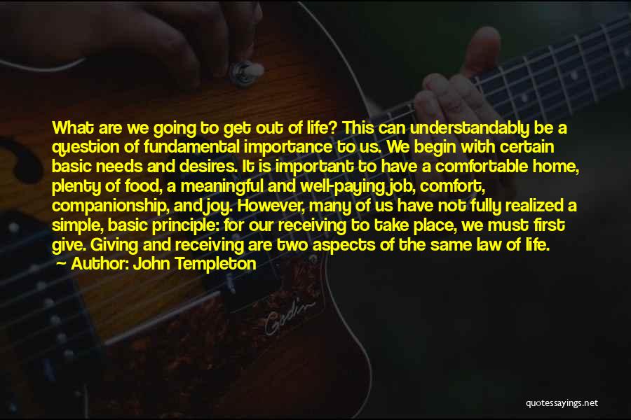 Needs And Desires Quotes By John Templeton