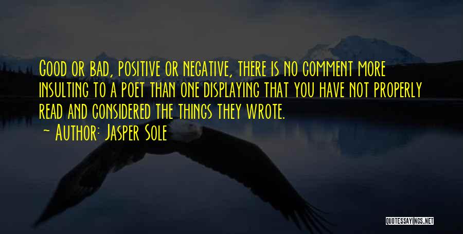 Negative Comment Quotes By Jasper Sole
