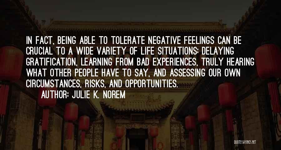 Negative Experiences Quotes By Julie K. Norem