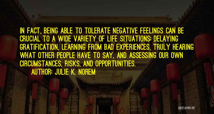 Negative Life Experiences Quotes By Julie K. Norem