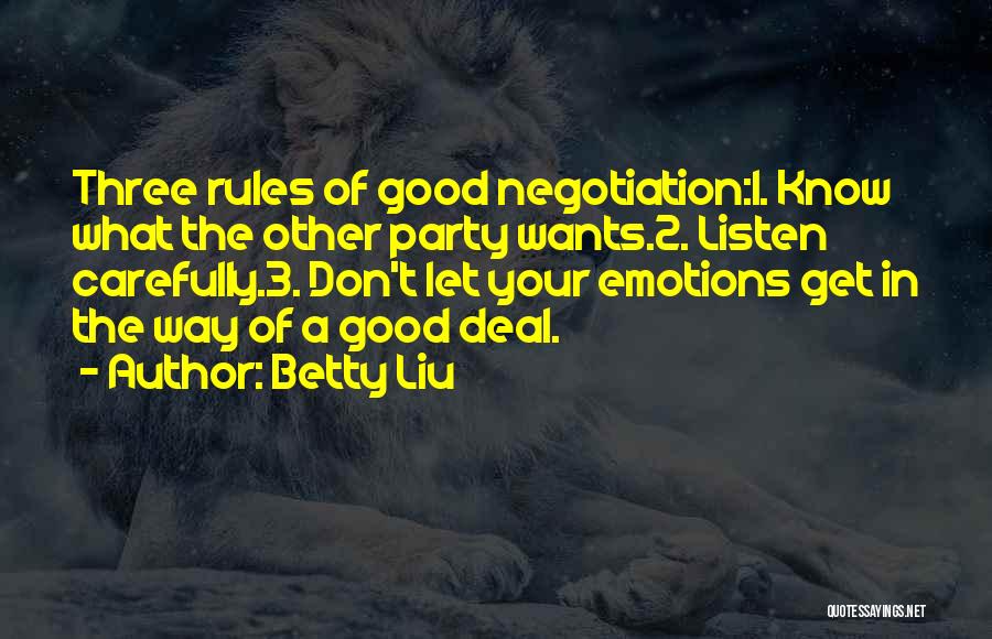 Negotiations Quotes By Betty Liu