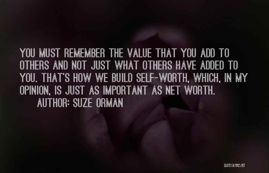 Net Worth Quotes By Suze Orman