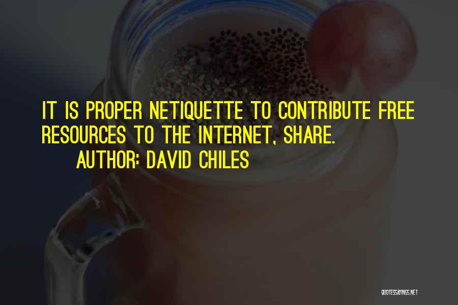 Netiquette Quotes By David Chiles