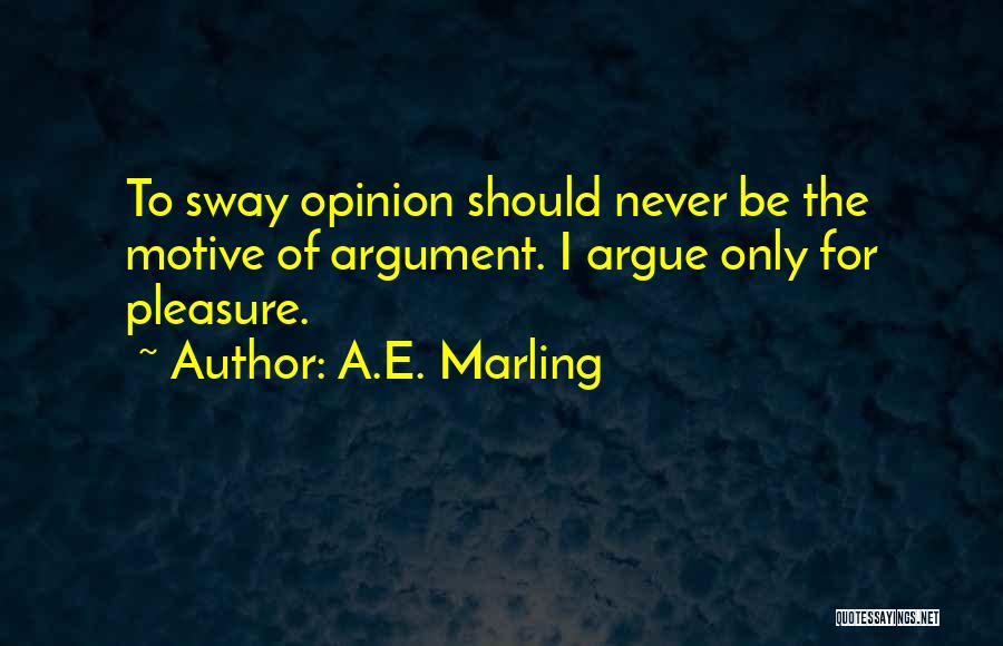 Never Argue Quotes By A.E. Marling
