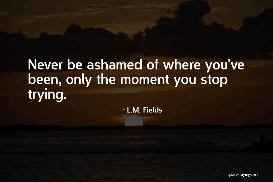 Never Ashamed Quotes By L.M. Fields Never Ashamed Quotes By L.M. Fields