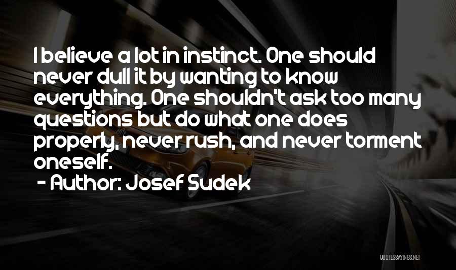 Never Ask Questions Quotes By Josef Sudek