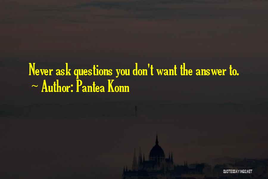Never Ask Questions Quotes By Pantea Konn