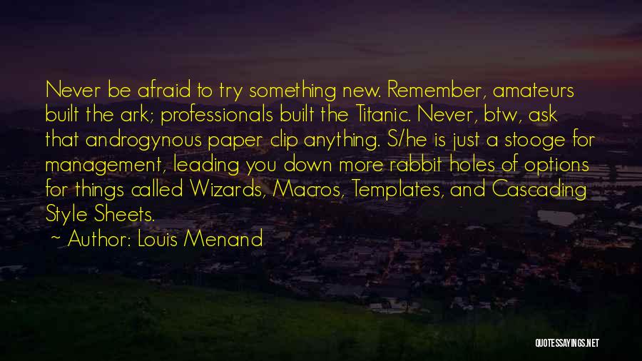 Never Be Afraid Quotes By Louis Menand