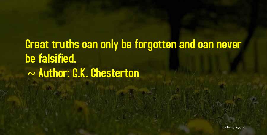 Never Be Forgotten Quotes By G.K. Chesterton