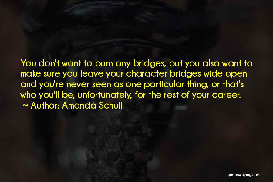 Never Burn Your Bridges Quotes By Amanda Schull