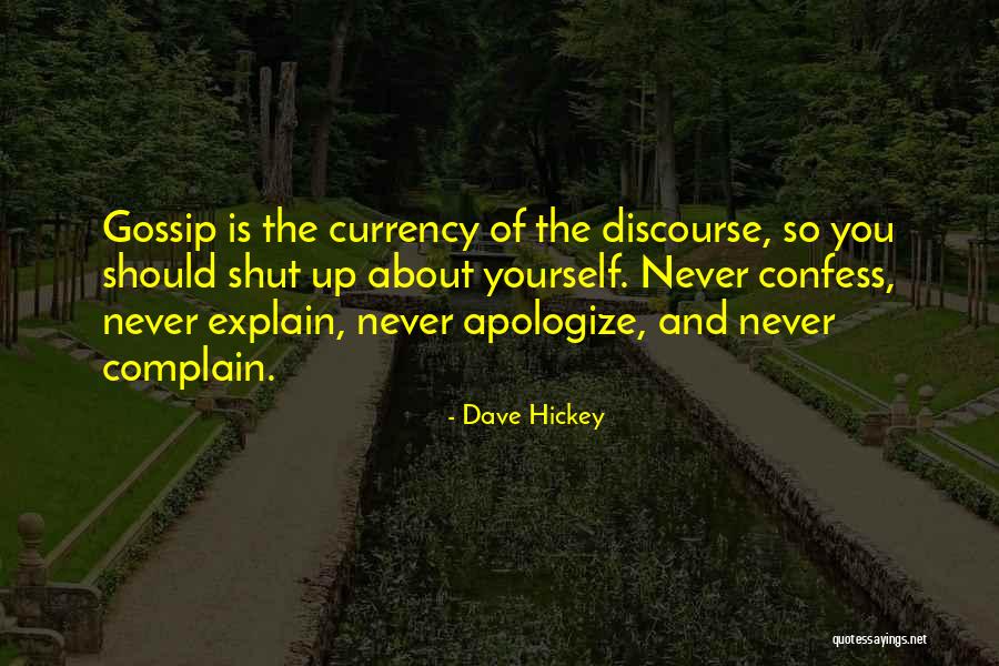 Never Complain Never Explain Quotes By Dave Hickey