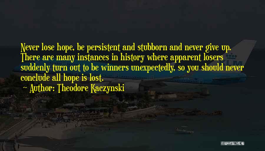 Never Ever Lose Hope Quotes By Theodore Kaczynski
