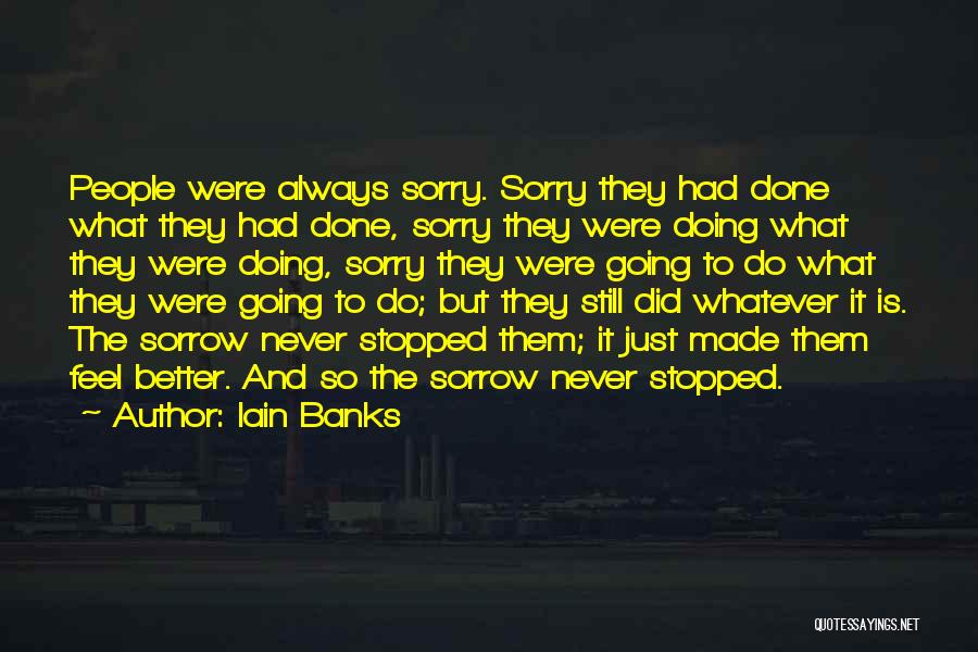 Never Feel Sorry Quotes By Iain Banks