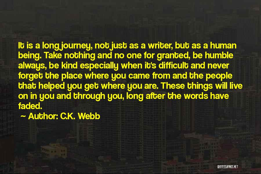 Never Forget Where We Came From Quotes By C.K. Webb